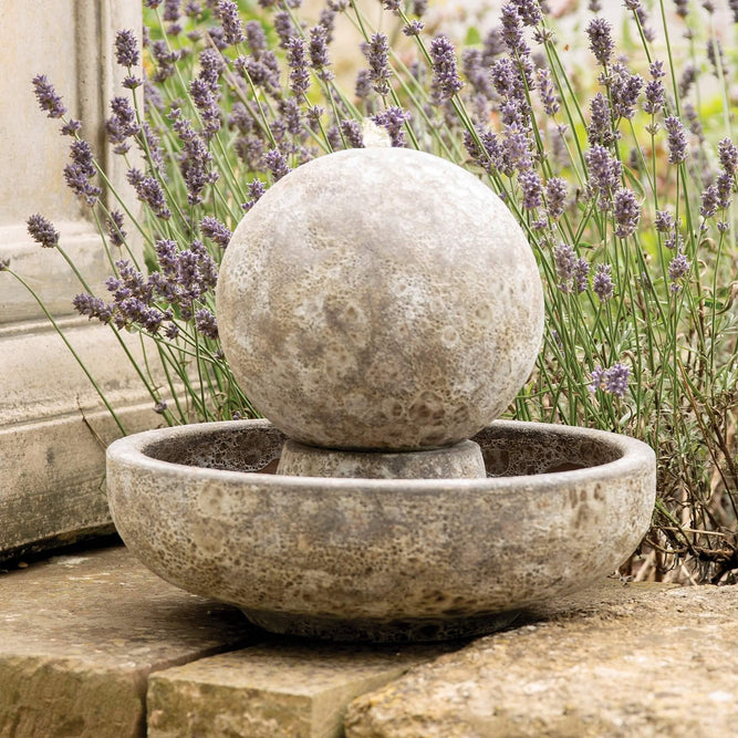 Salt Glaze Sphere Water Feature with Pump - Gardenesque