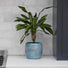 Stormy Blue Metallic Round Indoor Plant Pot - 3 Sizes