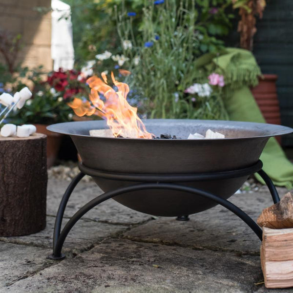 Hoole Tintagel Steel Fire Pit with Stand - Gardenesque