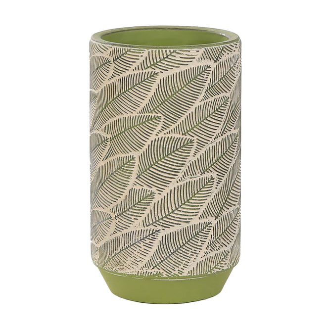 Tall Green Leaf Ceramic Plant Vase available at Gardenesque