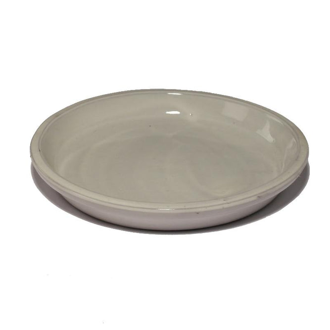 Glazed Ceramic White Smoke Pot Saucer - Packs of 3, 5 and 10 - Gardenesque