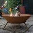Wakehurst Collection Steel  Fire Pit with Stand - Rust Finish - Gardenesque