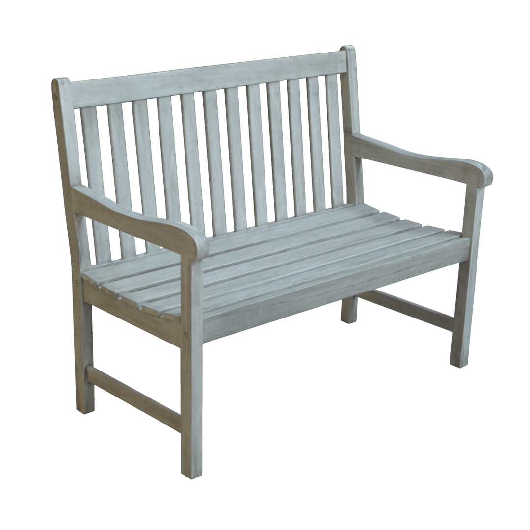Repton Wooden Garden Bench in a studio setting, displaying its durable hardwood frame, classic slatted design, and compact dimensions.