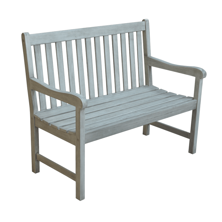 Repton Wooden Garden Bench in a studio setting, displaying its durable hardwood frame, classic slatted design, and compact dimensions.