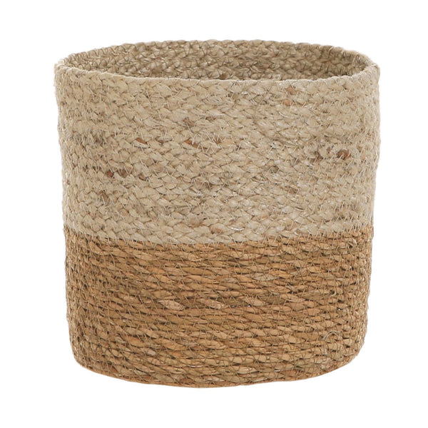 Woven Basket Indoor Plant Pot - Two Tone - 20cm at Gardenesque