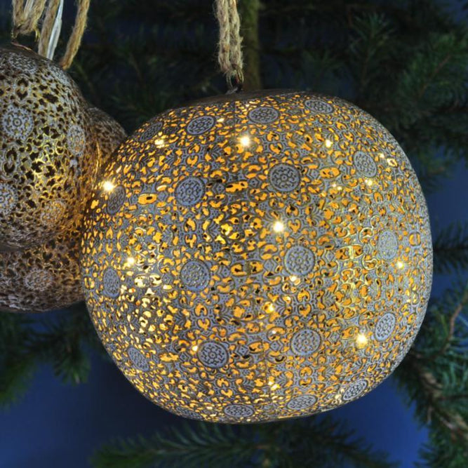 Decorative LED Brass Christmas Bauble