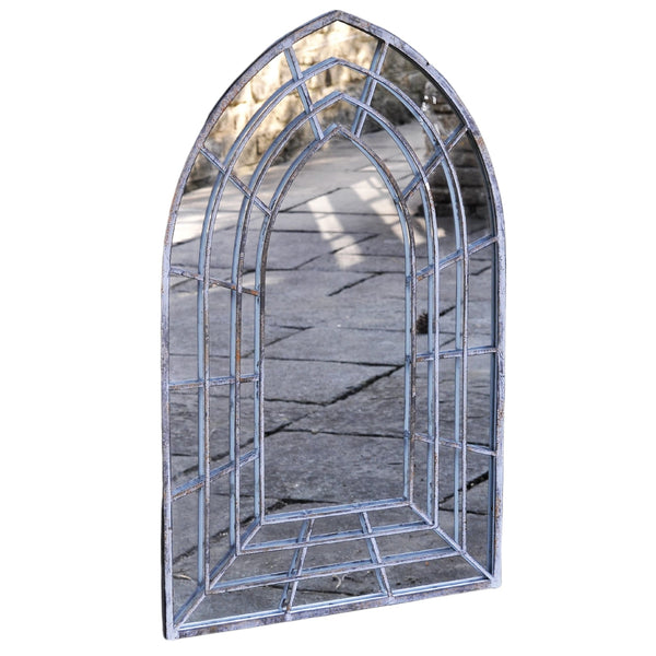 Arch Framed Garden Mirror - Grey Metal at Gardenesque
