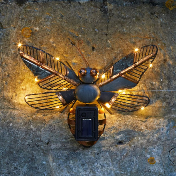 Bee Solar Wall Art Light Garden Decoration at Gardenesque
