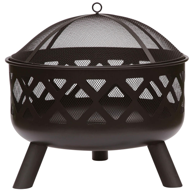 Hoole Lelant Steel Bowl Fire Pit with Metal Poker - Gardenesque