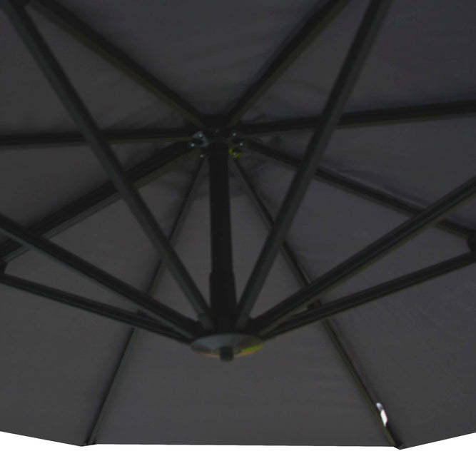 2.95m Grey Cantilever Garden Parasol with Base Gardenesque