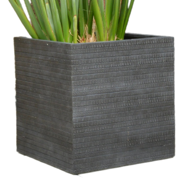 Charcoal Grey Square Plant Pot - Outdoor Lightweight Planters - 4 Sizes - Gardenesque