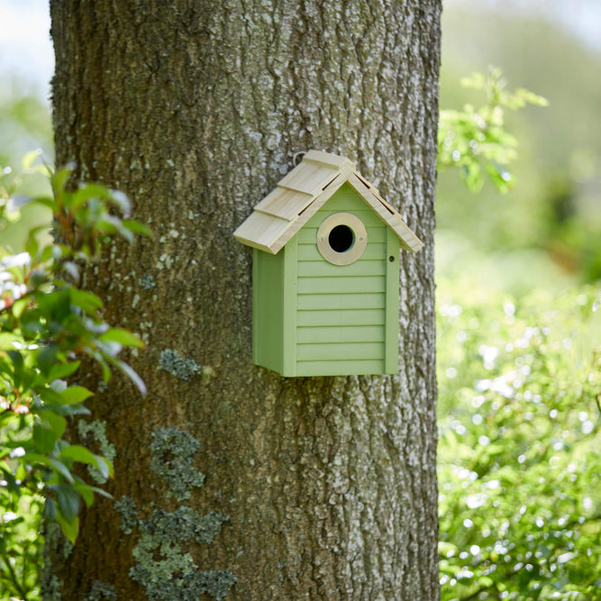 colourful wooden birdhouse