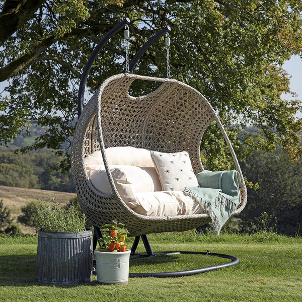 Double Hanging Rattan Egg Chair - Paxton at Gardenesque