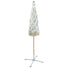 Cream & Blue Floral Fringed Garden Parasol with Metal Parasol Base