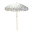 Cream & Blue Floral Fringe | Parasol with Base