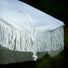 Cream Plain Fringed Garden Parasol with Metal Parasol Base - Gardenesque