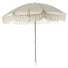 Cream Plain Fringed Garden Parasol with Metal Parasol Base