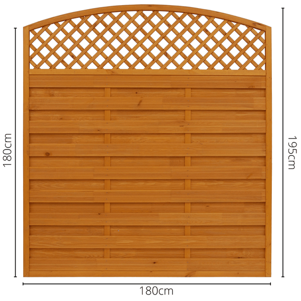 Curved lattice top fence panel