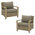 Cushioned Garden Chairs - Set of 2 - Wood Effect Aluminium - Sherwood at Gardenesque