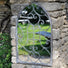 Decorative Arch Outdoor Framed Garden Mirror - Grey Metal at Gardenesque