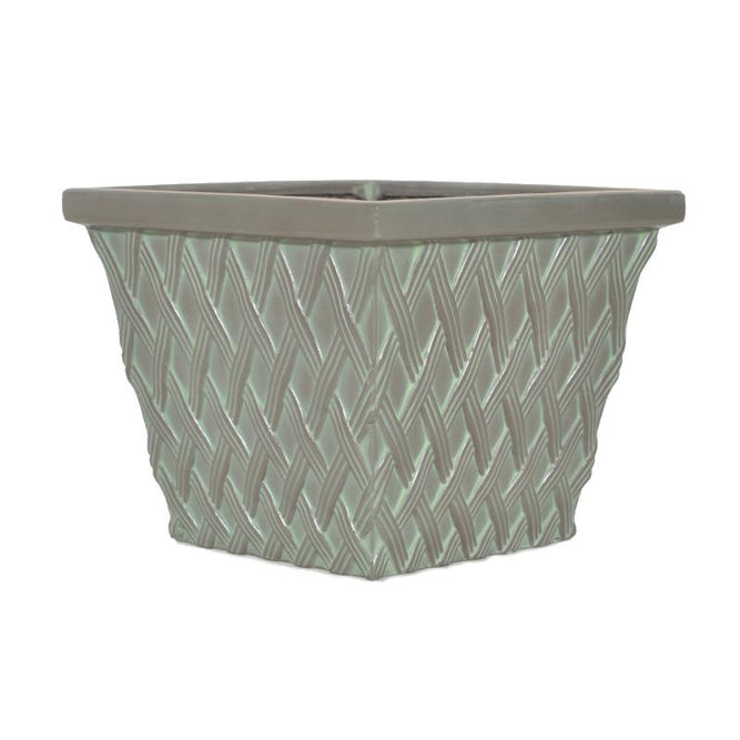 Clayton Square Verdigris Green Fibreclay Resin Planter - 2 Sizes - Gardenesque