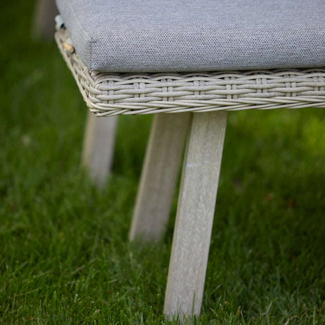 6 Seater Wood Effect Aluminium Garden Dining Set - Sherwood - Gardenesque