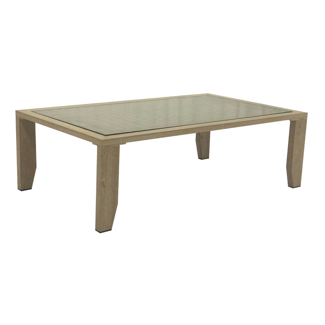 5 Seater Wood Effect Aluminium Garden Furniture Set with Coffee Table - Sherwood at Gardenesque