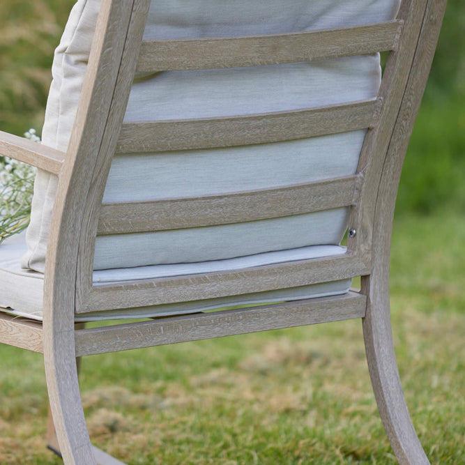 Sherwood Rocking Chair with Padded Cream Cushions Gardenesque