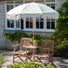 Green Striped Fringe | Parasol with Base