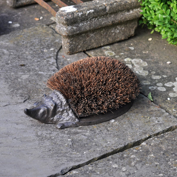 Hedgehog Boot Scraper in Cast Iron at Gardenesque