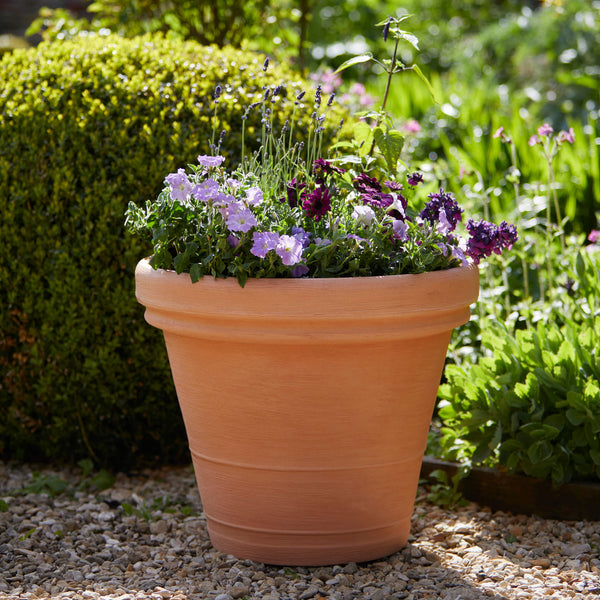 large recycled plastic terracotta plant pot