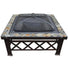 Mosaic Tiles Square Fire Pit Coffee Table with Spark Guard Lid - 76cm - Gardenesque