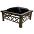 Mosaic Tiles Square Fire Pit Coffee Table with Spark Guard Lid - 76cm - Gardenesque