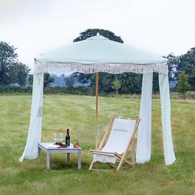 Small Green Striped Pop-up Garden Gazebo - Gardenesque