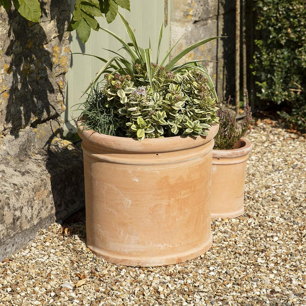 Cylinder Terracotta Plant Pot - Orson - 4 Sizes & Multipacks at Gardenesque