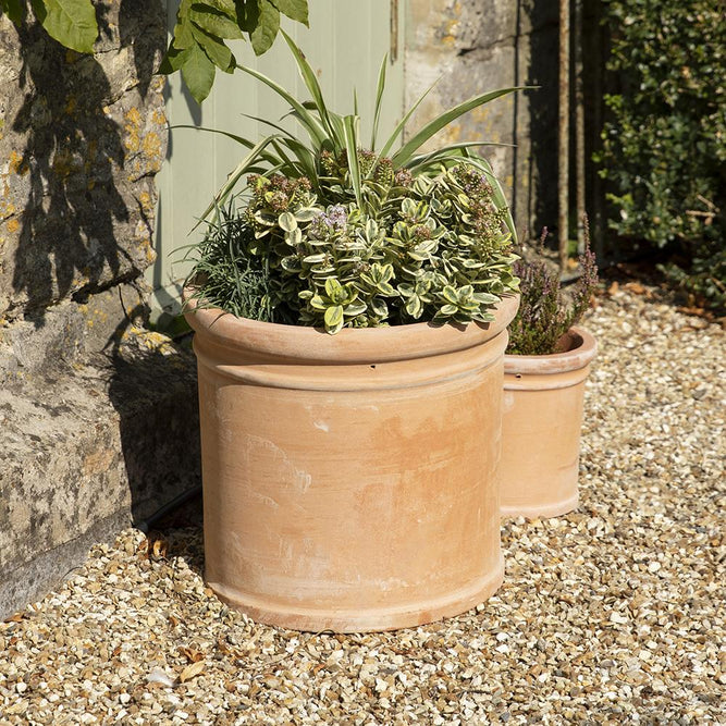 Cylinder Terracotta Plant Pot - Orson - 4 Sizes & Multipacks at Gardenesque