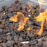 outdoor gas fire pit with lava rock