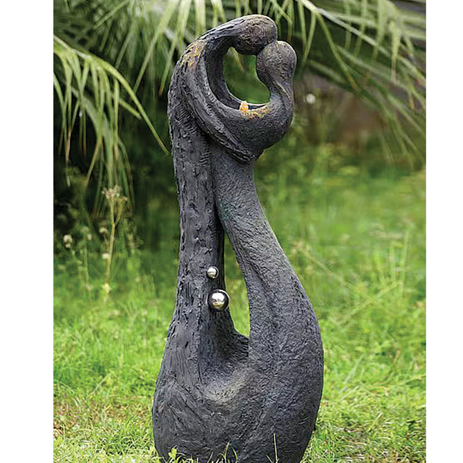 Outdoor Water Feature with Pump & LED Lights - Loving Couple - 113cm - Gardenesque