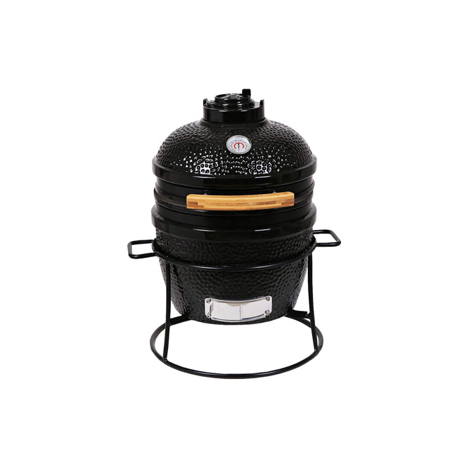 Portable kamado bbq grill with handle