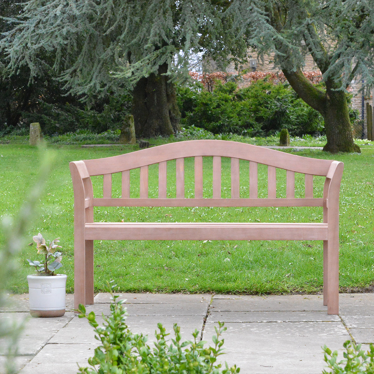 Repton Teak Queen Bench 2 Seater Wooden Garden Bench Gardenesque