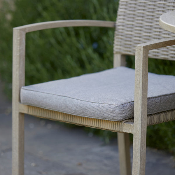 Rattan Garden Dining Chairs - Multipacks - Wood Effect Aluminium - Sherwood at Gardenesque
