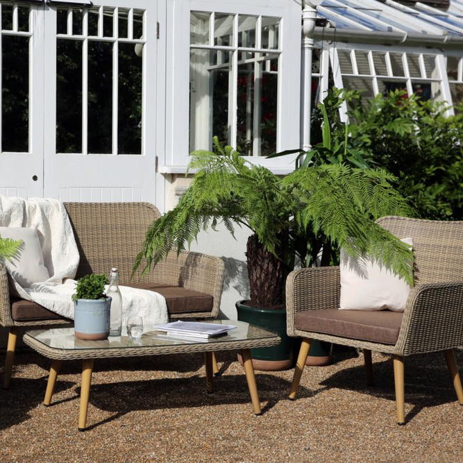 Paxton 4 Seater Rattan Garden Furniture Set with Cushions - Gardenesque