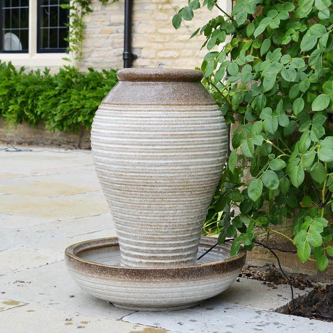 Ripple Urn Water Feature with LED Light - Gardenesque