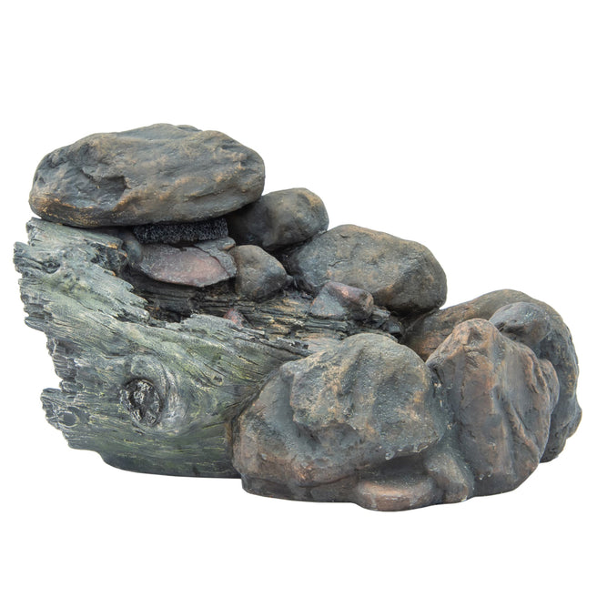 Rock Pool Outdoor Water Feature with Pump & LED Lights - 37cm available at Gardenesque