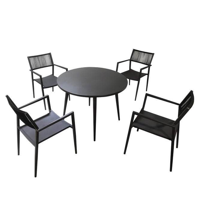 round garden dining table and chairs set
