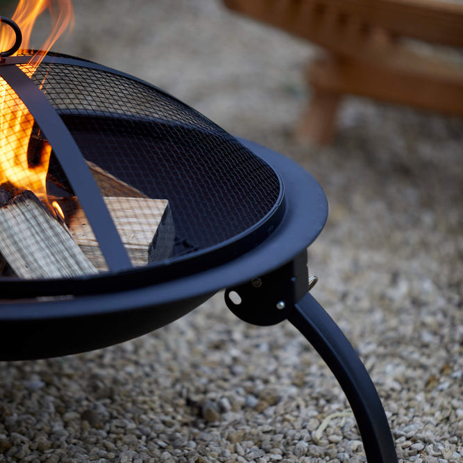 small fire pit bowl with poker