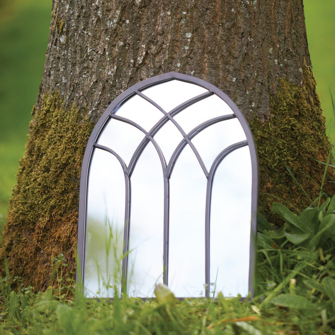 St Mary Arch Black Window Garden Mirror available at gardenesque