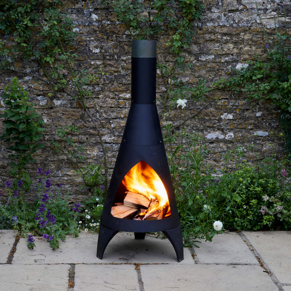 steel chiminea log burner