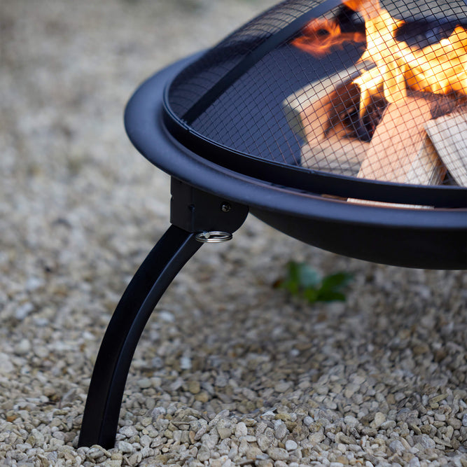 steel fire pit with lid