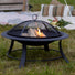 steel fire pit bowl with mesh lid